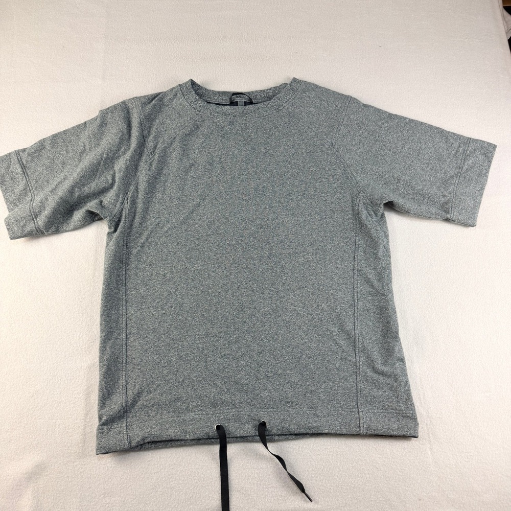 Lululemon Short Sleeve Oversized Sweatshirt Heathered Grey Drawstring Hem Size 6